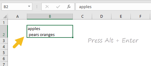 how to go to next line in excel for mac